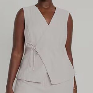 NWT Old Navy Wrap-Front Linen-Blend Vest
